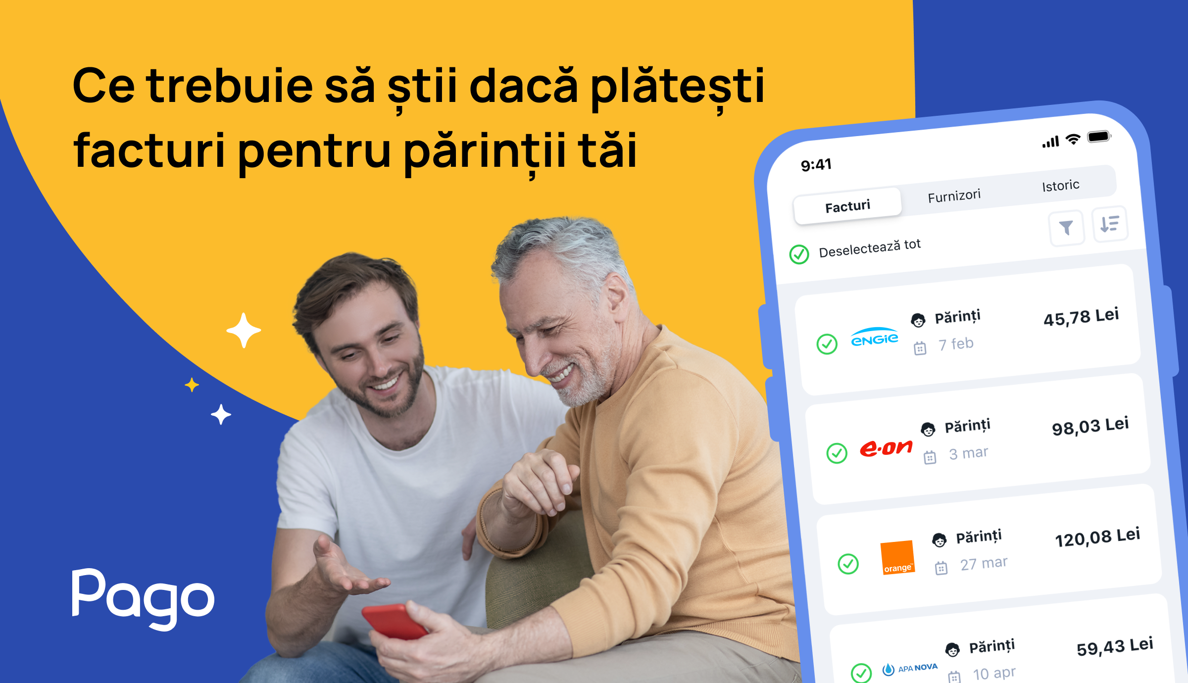Cum plătești facturile părinților tăi simplu și sigur – Ghid Pago